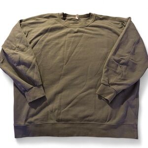 Lululemon Olive Green Crewneck Sweatshirt Size 12 Athleisure Pullover